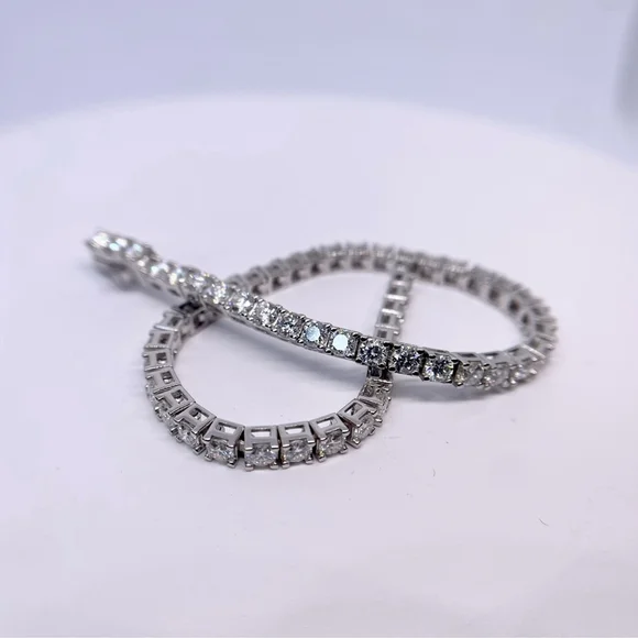 Moissanite Tennis Bracelet 3mm Infinity Bracelet 18K 925 GRA Certified Brilliant - Picture 10 of 10